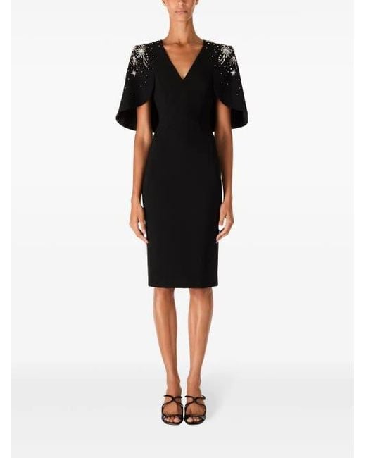 Jenny Packham Black Zeya Sequin-Embellished Midi Dress