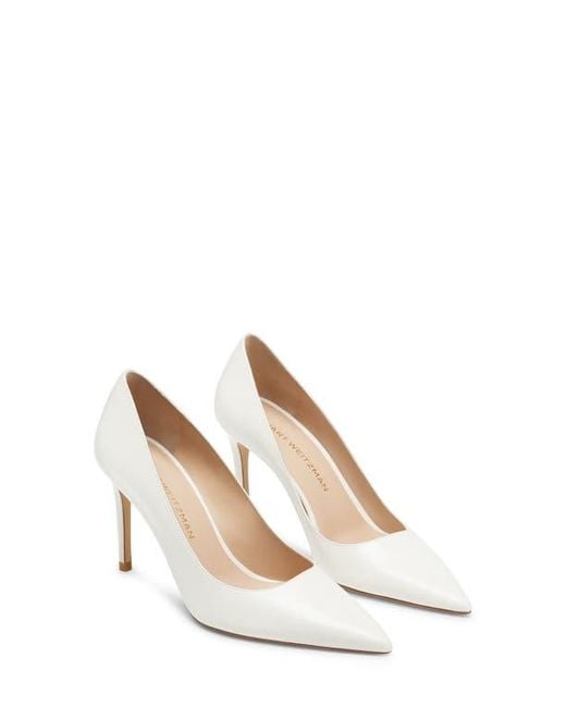 Stuart Weitzman White Stuart Power 85 Pump