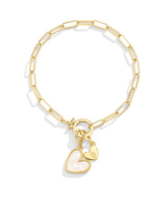 Mint & Lily Metallic Mother Of Pearl Initial Heart Charm Bracelet