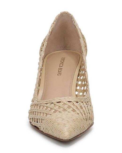 Veronica Beard Natural Rita Raffia Pointed Toe Pump