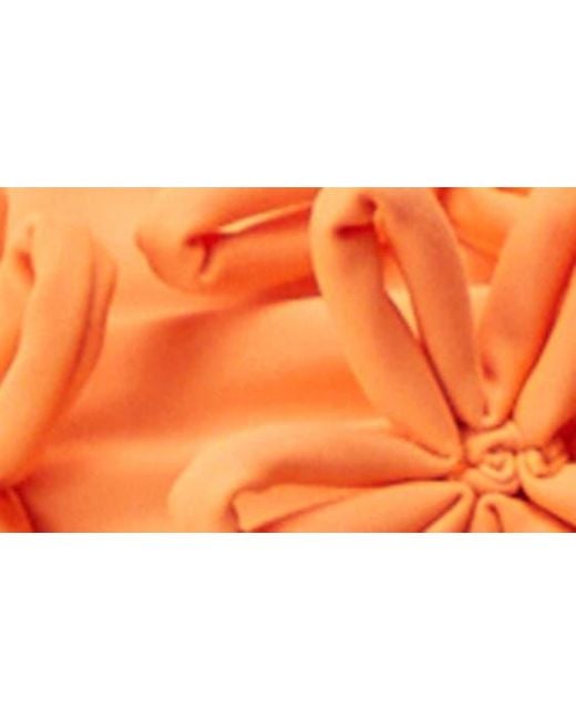 Nasty Gal Orange Floral Appliqué Two-piece Swimsuit