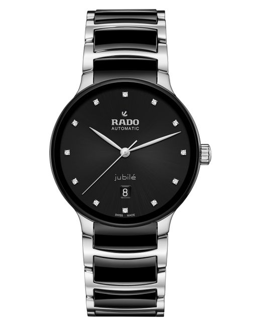 Rado Black Centrix Diamond Ceramic Bracelet Watch for men