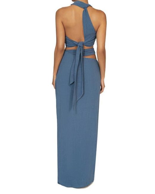 JLUXLABEL Blue New Age Crop Top & Skirt Set