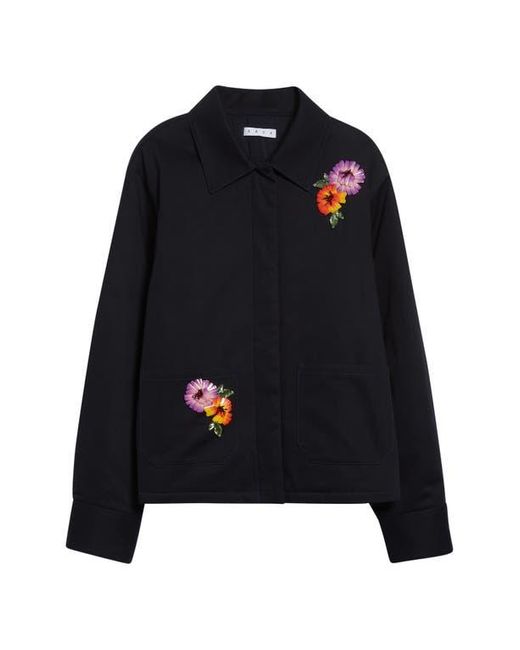 Area Blue Flower Embellished Cargo Jacket
