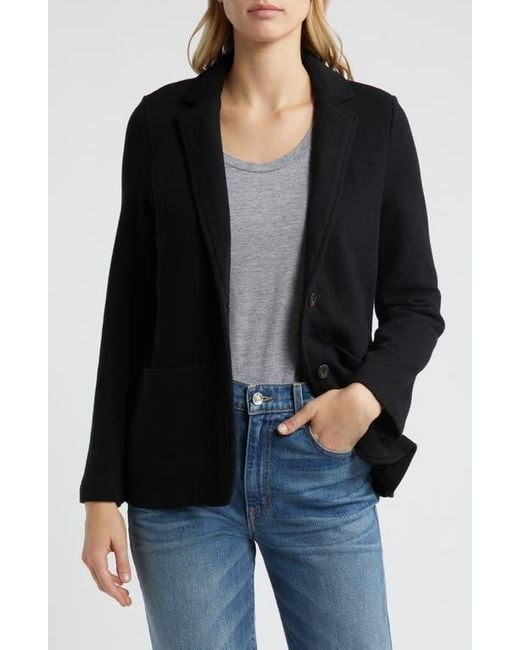 Caslon Relaxed Knit Blazer in Black Lyst