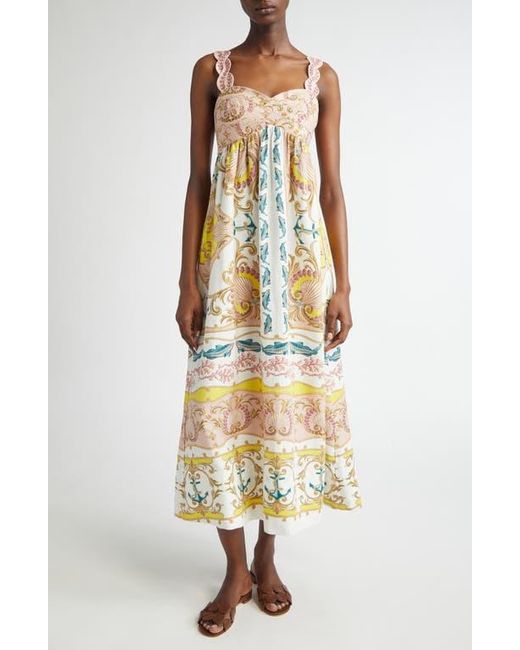 Farm Rio Metallic Maritime Magic Linen Blend Sundress