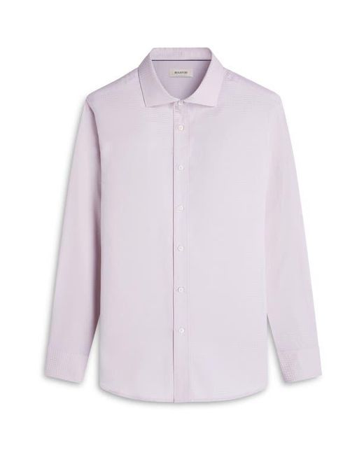 Bugatchi Purple Axel Shaped Fit Jacquard Button-Up Shirt for men