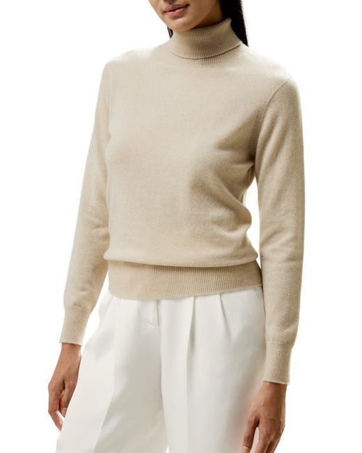 LILYSILK Natural Pure Cashmere Turtleneck Sweater