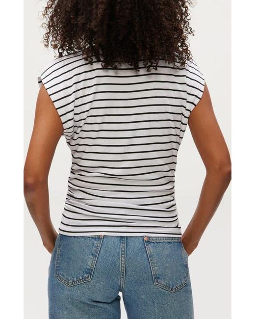 Michael Stars Multicolor Joni Crewneck Power Shoulder T-Shirt