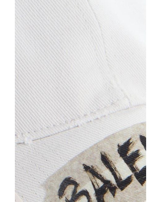 Balenciaga White Masking Tape Logo Baseball Cap for men