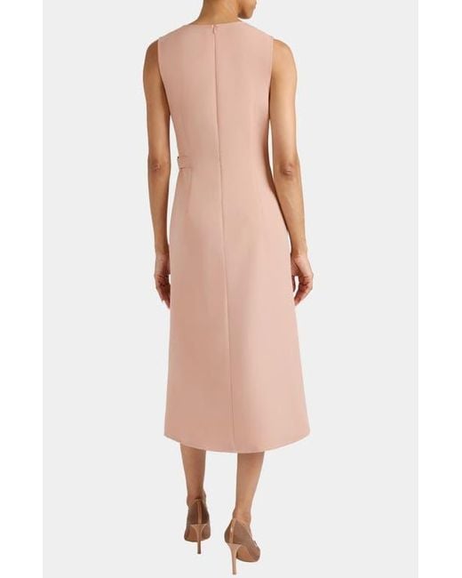 Santorelli Multicolor Ursa Sleeveless Faux Wrap Dress With Metal Buckle