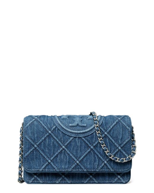 Tory Burch Blue Fleming Soft Wallet On A Chain At Nordstrom