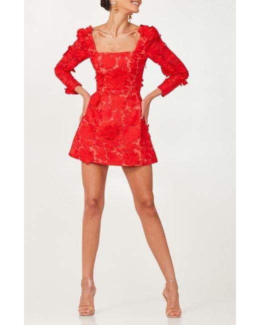 strapless open back dress Black And Red Printed Long Sleeve Round Neck Mini Dress – AX Paris