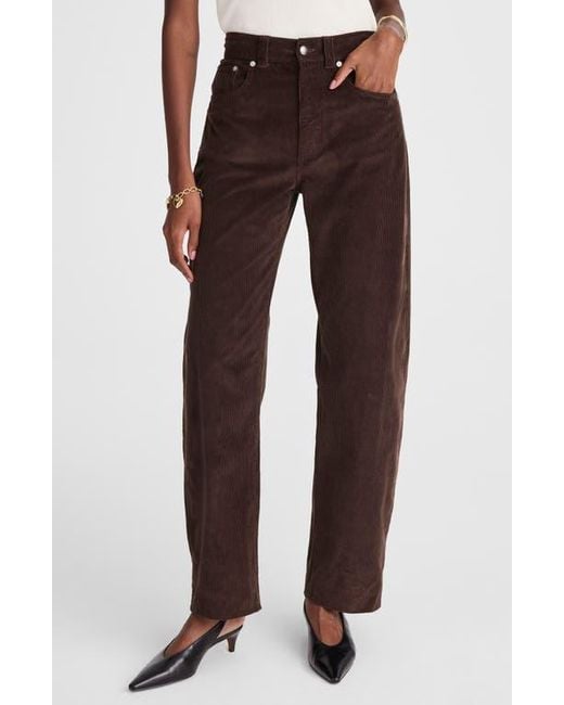 Madewell Brown High Waist Balloon Corduroy Pants