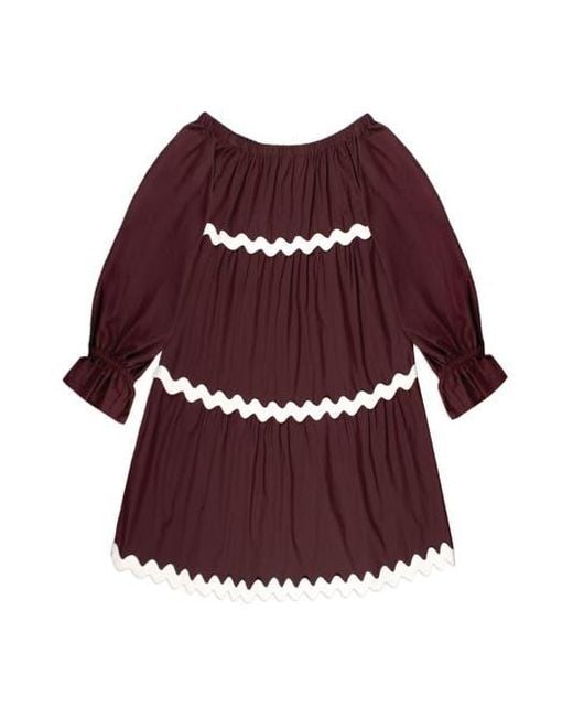 Ro&zo Red Bardot Contrast Trim Dress