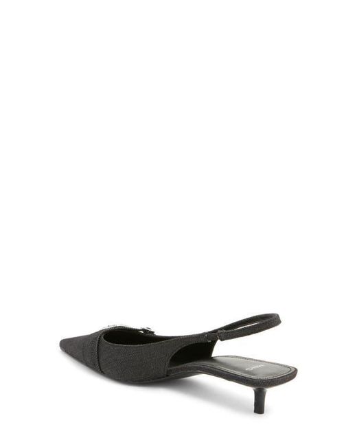 Mango Black Mecha Kitten Heel Pointed Toe Pump