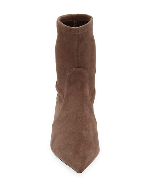 Stuart Weitzman Brown Stuart Supersculpt Pointy Toe Bootie 50