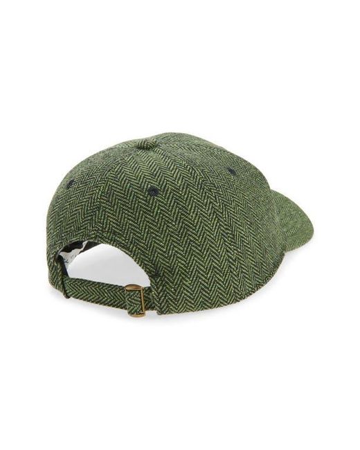 Clare V. Black Wool Herringbone Adjustable Baseball Cap