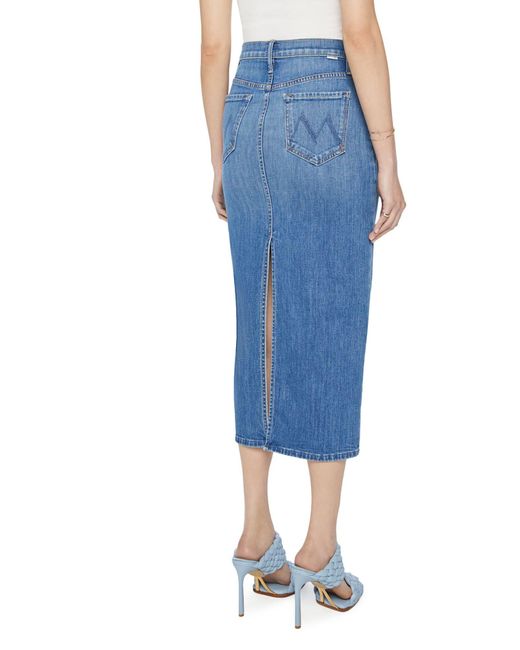 Mother The Pencil Pusher Denim Skirt in Blue | Lyst