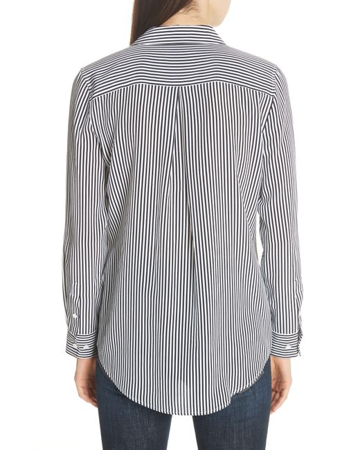 Equipment Essential Stripe Silk Shirt in White - Save 60% - Lyst