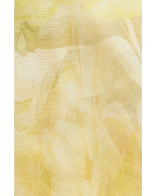 Zimmermann Yellow Harmony Floral Asymmetric Silk Organza Dress