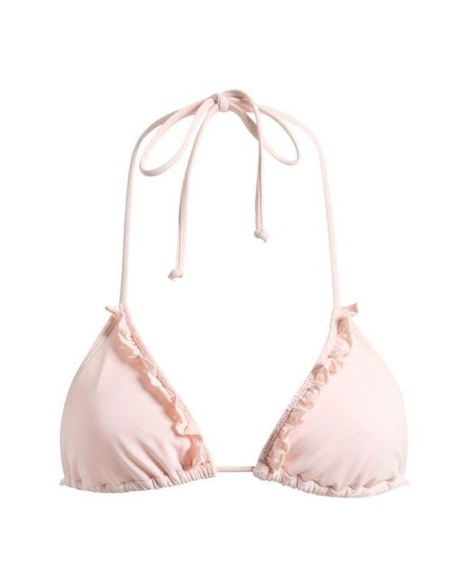 PacSun Natural Sakura Ruffle Triangle Bikini Top