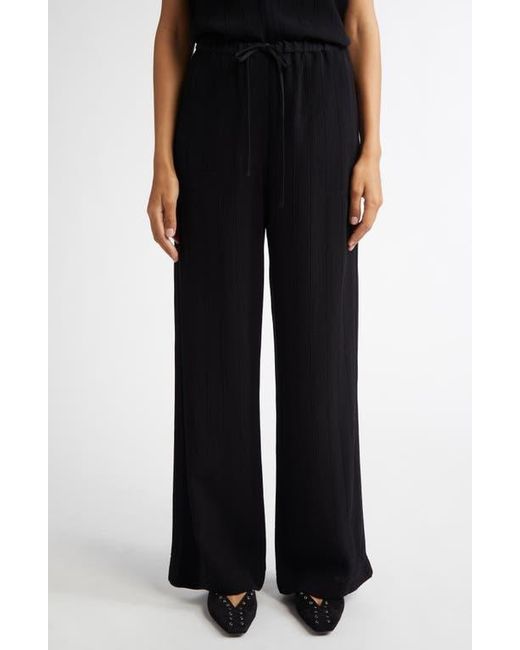 Totême  Black Woven Stripe Drawstring Trousers