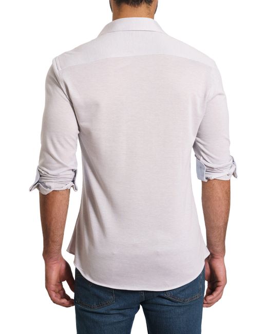 Jared Lang White Trim Fit Pima Cotton Button-up Shirt for men