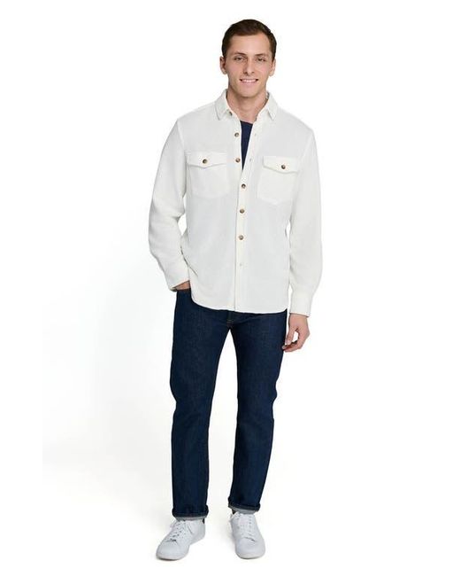Con.struct Blue Slim Fit Solid Shirt Jacket for men