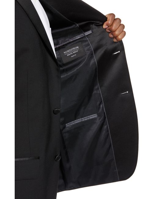 Nordstrom Black Shop Trim Fit Stretch Wool Tuxedo Jacket for men