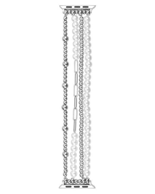 The Posh Tech Metallic Penny Silvertone Beaded Apple Watch Watchband
