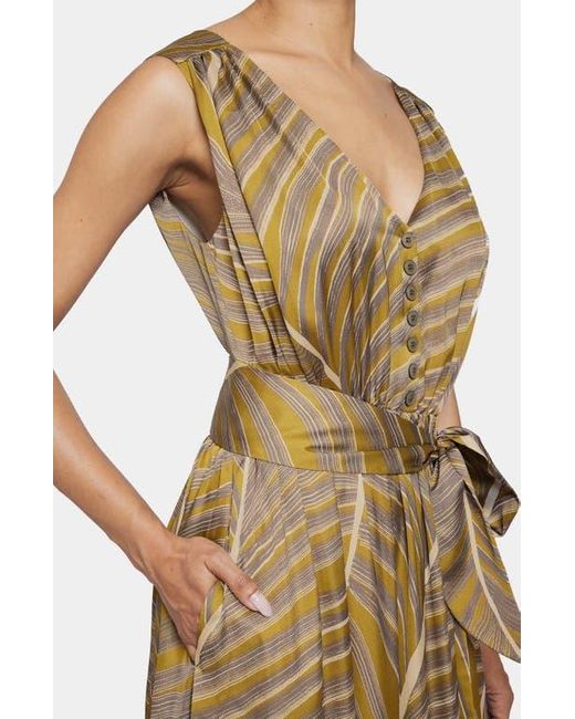 Santorelli Natural Lanita Sleeveless Fit And Flare Hi Lo Dress