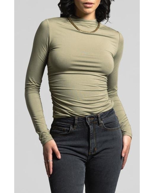 WEEKEND LOS ANGELES Green Rose Ruched Top