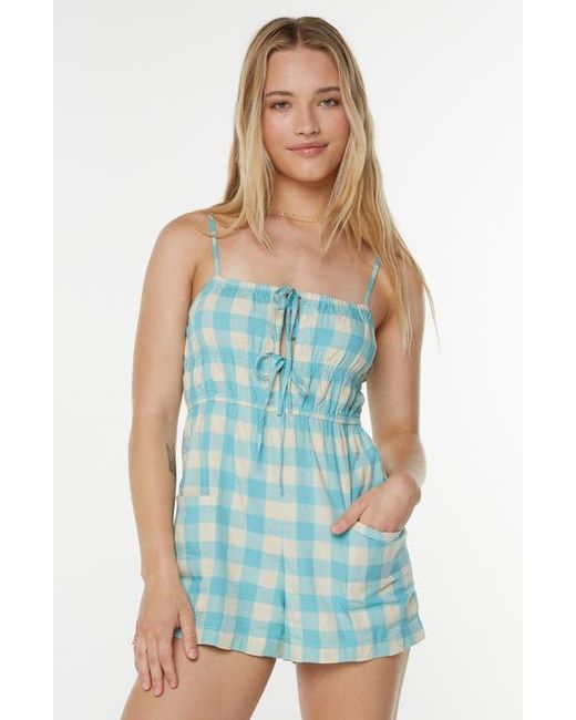 Roxy Blue The Breakers Check Romper