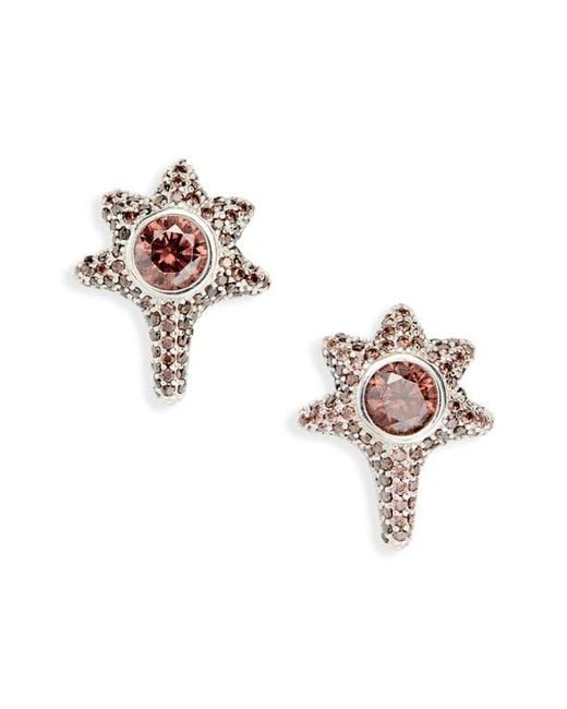 Collina Strada Metallic Coral Stud Earrings