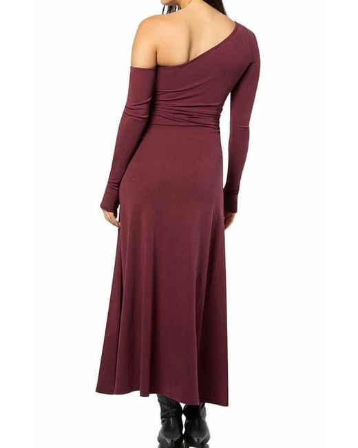 WeWoreWhat Red Long Sleeve Off Shoulder Dress