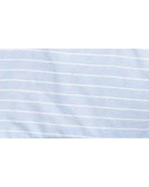 Edikted Blue Pinstripe Tailored Cotton Poplin Button-Up Shirt