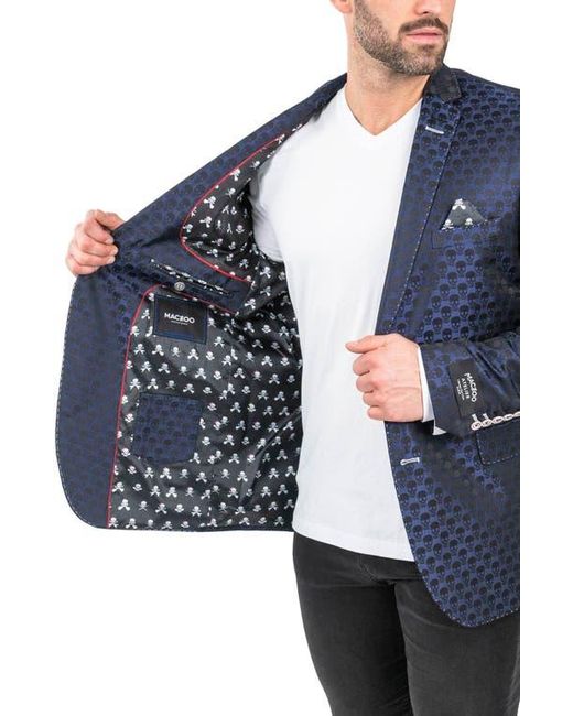 Maceoo Blue Socrate Skull Blazer for men