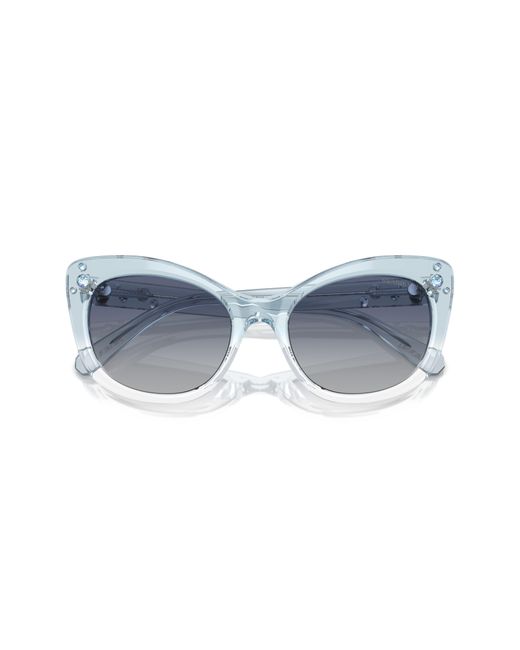 Swarovski Blue 55mm Cat Eye Sunglasses for men
