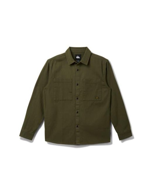 Quiksilver Green Herson Cotton Twill Buton-Up Overshirt for men