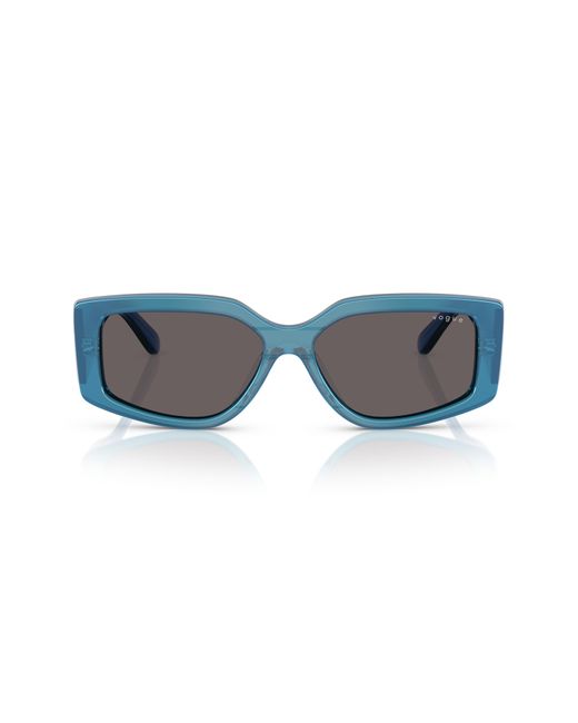 Vogue Blue 55Mm Rectangular Sunglasses