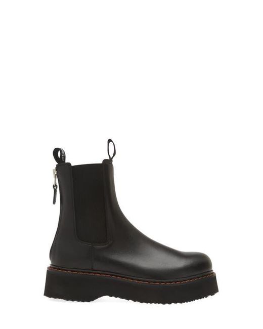 R13 Black Platform Chelsea Boot