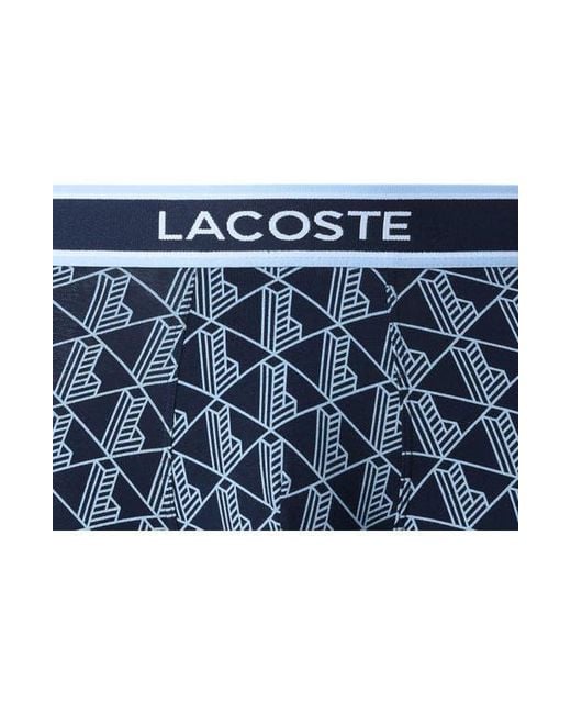 Lacoste Blue Monogram Assorted 3-Pack Boxer Briefs for men