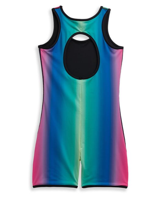TOMBOYX Blue 6-inch Reversible One-piece Rashguard Swimsuit