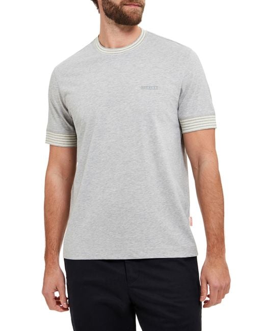 SealSkinz Gray Sisland Cotton Ringer T-shirt for men