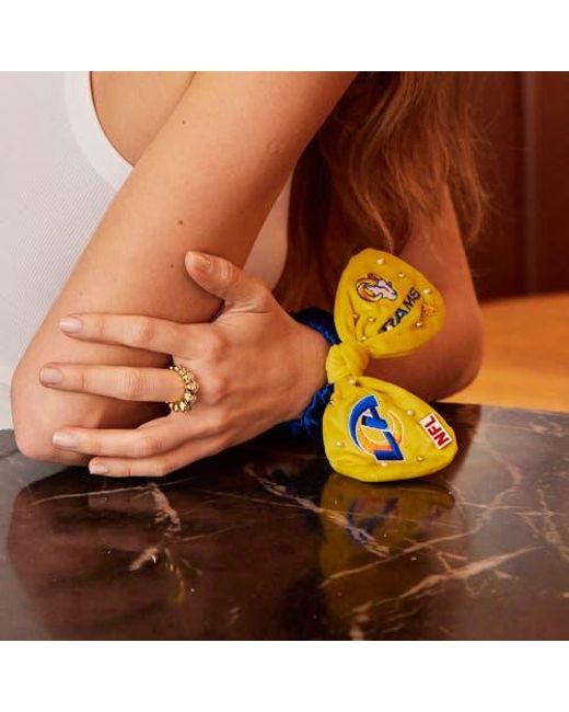 Lele Sadoughi Blue Los Angeles Rams Bow Scrunchie