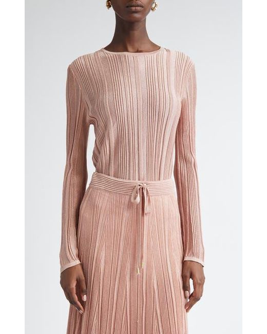 Zimmermann Pink Lucky Metallic Rib Sweater