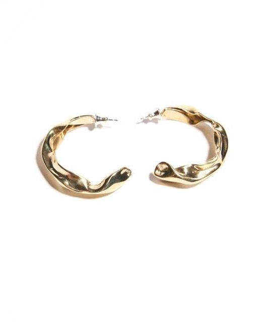 Odette New York White Fender Hoop Earrings