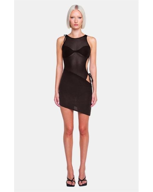 OW Collection Black Fiona Mini Dress