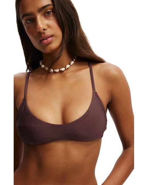 Cotton On Brown Super Scoop Bikini Top